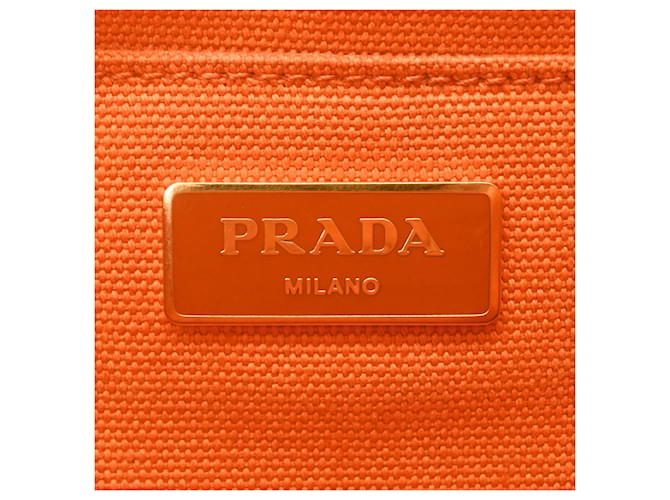 Borsa Tote Prada Canapa Arancione - vista 9