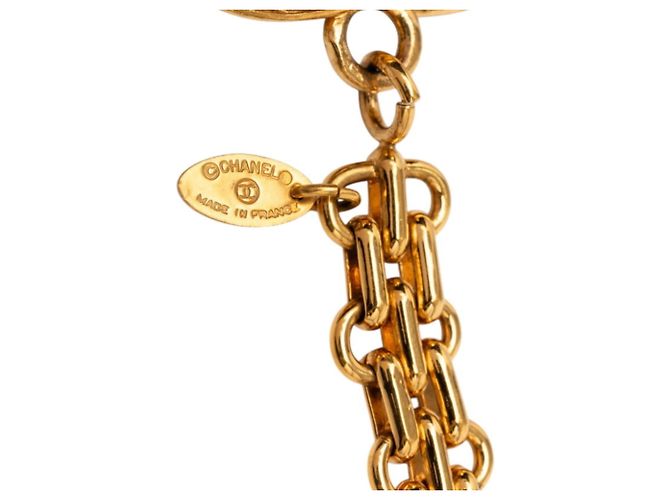 Portachiavi Chanel Coco Mark Matelassé placcato oro D'oro - vista 3