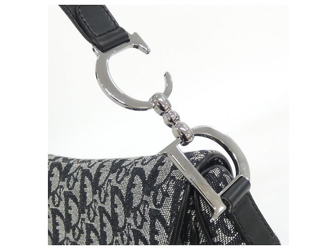 Borsa a tracolla in tela nera Christian Dior Nero - vista 7