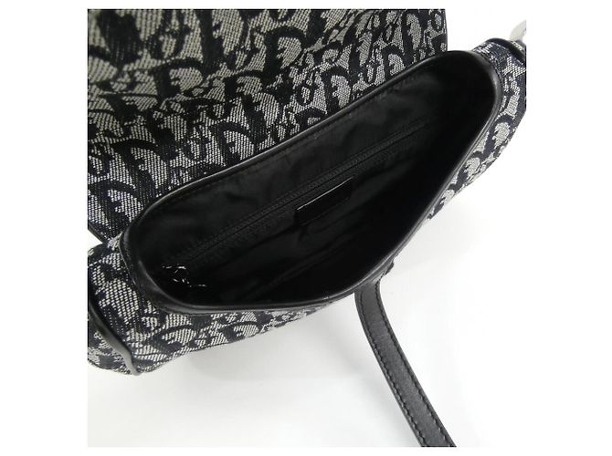 Borsa a tracolla in tela nera Christian Dior Nero - vista 9