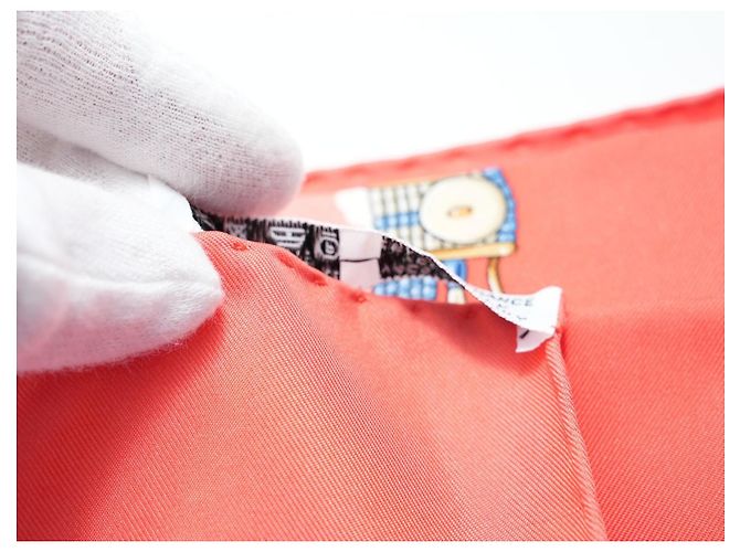 Hermès Hermes Schal Perles Du Kenya 90 cm Seide orange rosa 1997 Carre Perle 35" AUC31944_0517 Braun Weiß Rot Blau Beige Golden - Ansicht 13