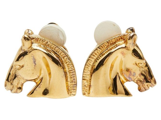 Hermès Orecchini Hermes Cheval Testa di Cavallo con finitura dorata D'oro - vista 2