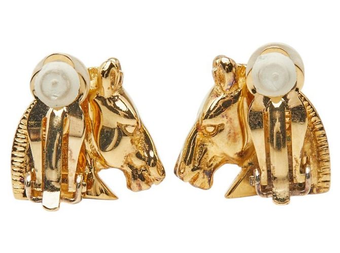 Hermès Orecchini Hermes Cheval Testa di Cavallo con finitura dorata D'oro - vista 3