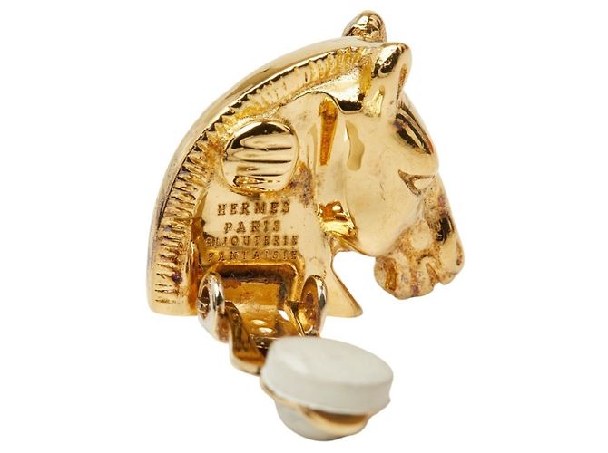 Hermès Orecchini Hermes Cheval Testa di Cavallo con finitura dorata D'oro - vista 4
