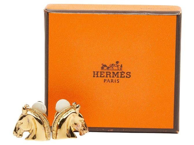 Hermès Orecchini Hermes Cheval Testa di Cavallo con finitura dorata D'oro - vista 6