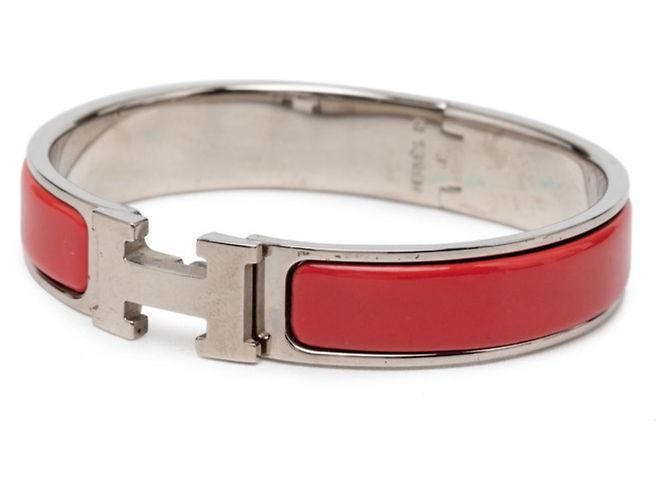 Hermès Pulsera Click H PM Hermes Plata Roja - vista 2