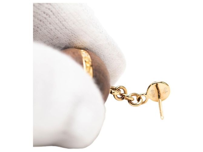 Orecchini Louis Vuitton Magnetic Boa Marrone D'oro - vista 4