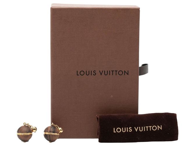 Orecchini Louis Vuitton Magnetic Boa Marrone D'oro - vista 5