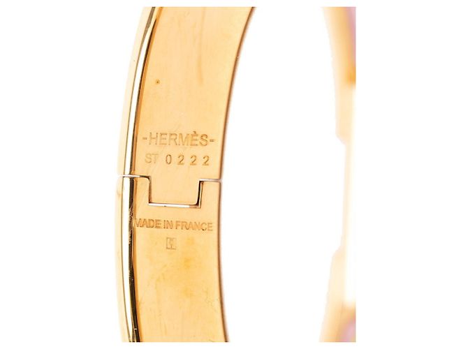 Hermès Bracciale Clic Anneau Hermes Rosa D'oro Giallo - vista 4