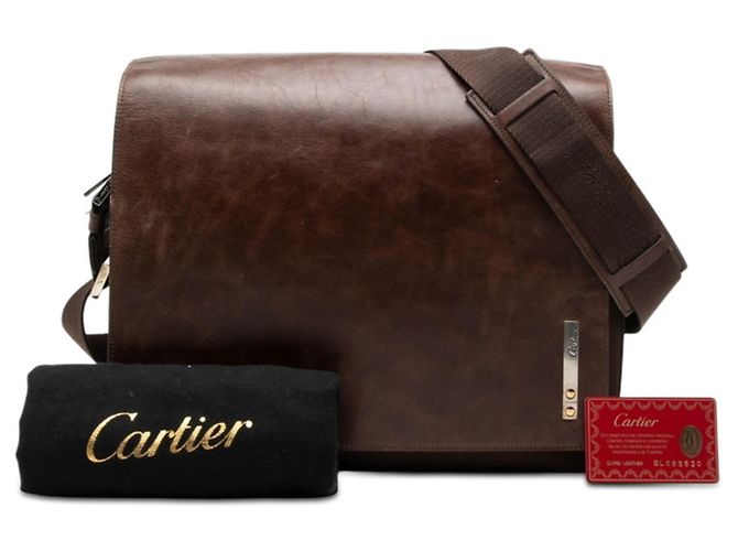 Borsa a tracolla Cartier Santos Marrone - vista 6