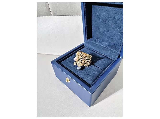 Louis Vuitton Antique Key Pearl Multi-Loop Ring Gelbgold Größe 53 Golden - Ansicht 4