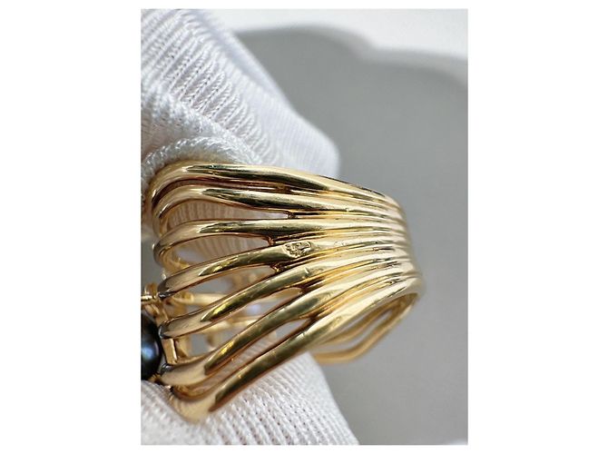 Louis Vuitton Antique Key Pearl Multi-Loop Ring Gelbgold Größe 53 Golden - Ansicht 5