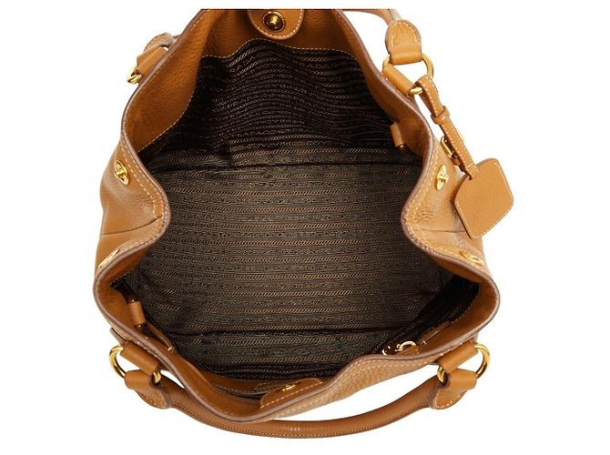 Prada Camel Leather Tote Bag Kamel - Ansicht 10