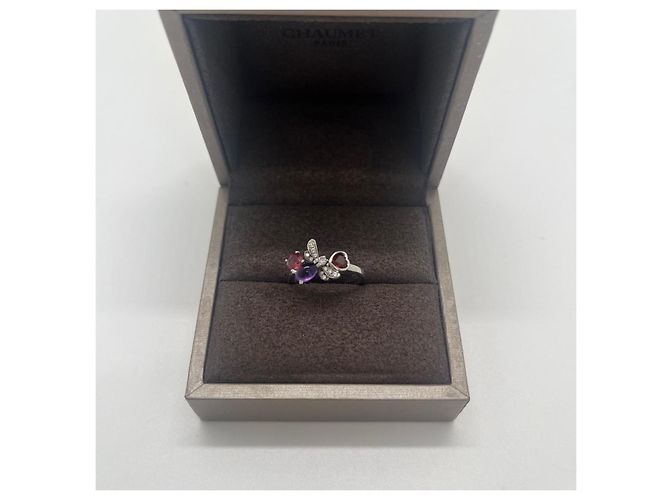 Chaumet Paris Garden 18k Weißgold Honig Edelsteinring Silber - Ansicht 2