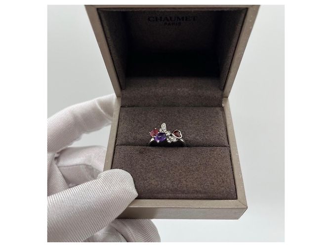 Chaumet Paris Garden 18k Weißgold Honig Edelsteinring Silber - Ansicht 3