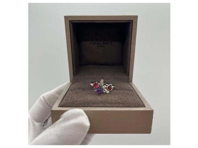 Chaumet Paris Garden 18k Weißgold Honig Edelsteinring Silber - Ansicht 6