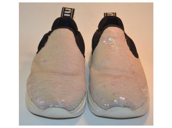 Miu Miu Sneaker mit Pailletten Pink Weiß Metallisch - Ansicht 2
