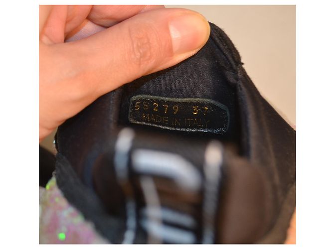Miu Miu Sneaker mit Pailletten Pink Weiß Metallisch - Ansicht 7