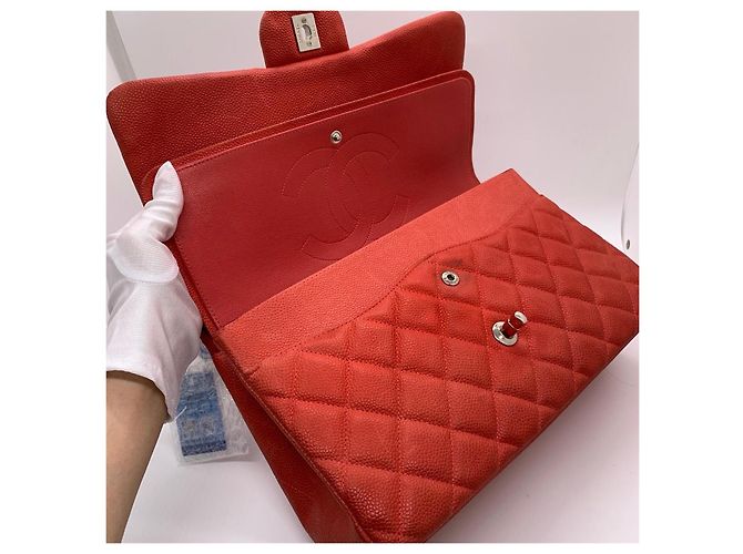 Borsa Chanel Jumbo Rossa in Pelle Rosso - vista 6
