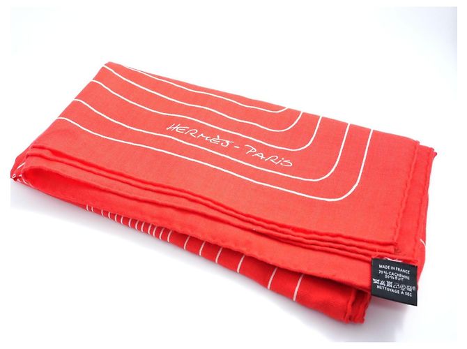 Hermès Sciarpa Hermes Pegase Paysage 140 cm Cachemire e seta sciarpa stola rossa Pegasus 56" AUC82786_0430 Rosso - vista 16