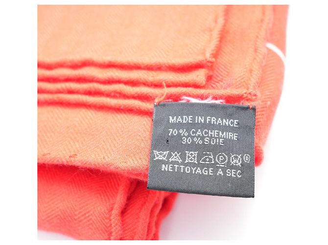 Hermès Sciarpa Hermes Pegase Paysage 140 cm Cachemire e seta sciarpa stola rossa Pegasus 56" AUC82786_0430 Rosso - vista 17