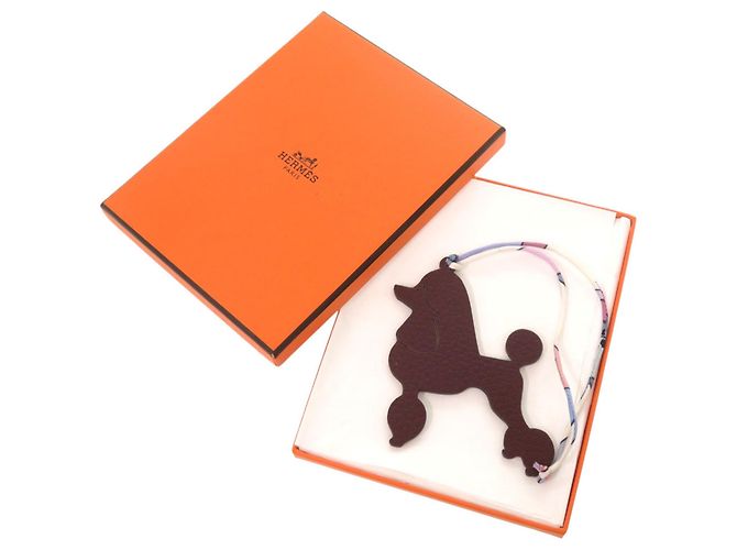 Hermès Borsa charm in pelle Petit H Hermes Marrone Verde - vista 2