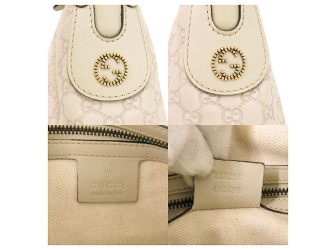 Bolsa de mão em couro Gucci Scarlet Guccissima Cru - vista 9