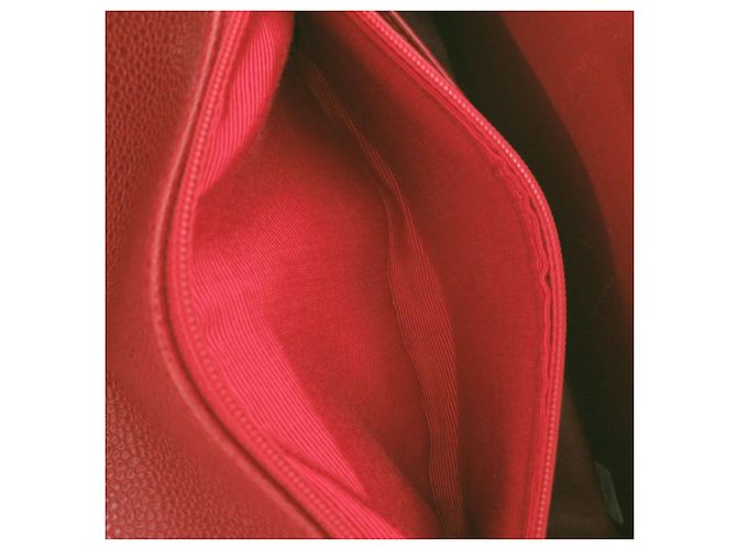 Borsa a Spalla Chanel Diana 25 Medium Caviar Skin Red Matelassé Rosso - vista 6