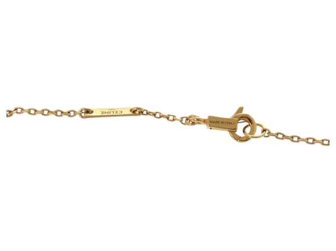 Céline Collana Celine Triomphe Stone Logo Gold D'oro - vista 5