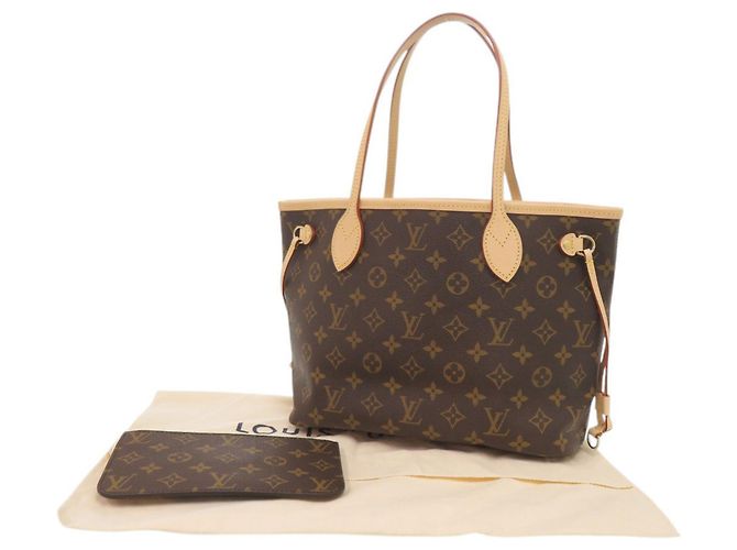 Borsa Tote Louis Vuitton Neverfull PM Monogram Marrone Monogramma - vista 2