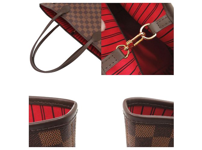 Borsa Louis Vuitton Neverfull MM Fuschia Damier ebene - vista 7