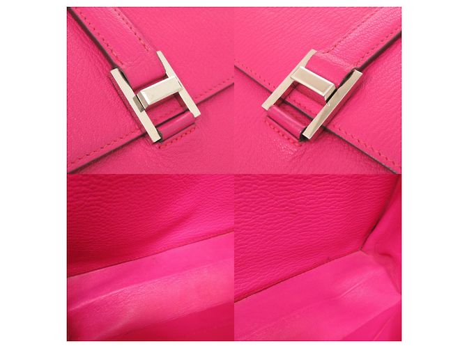 Hermès Borsa Hermes 365 Chevre Rose Shocking Rosa - vista 9