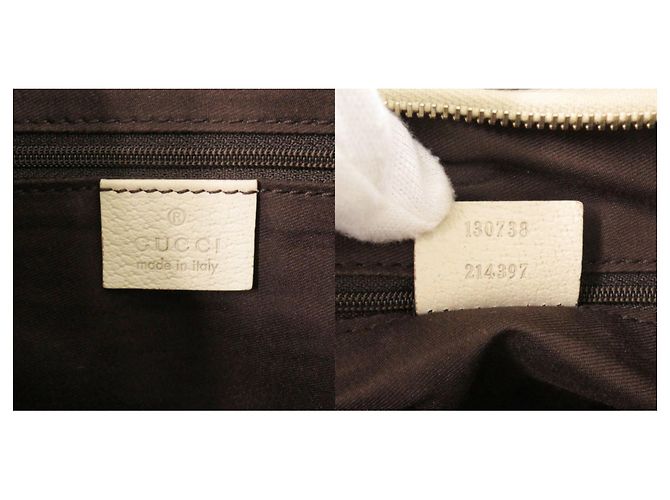 Borsa a Spalla Gucci Hobo Abbey 130738 Bianco Beige - vista 10