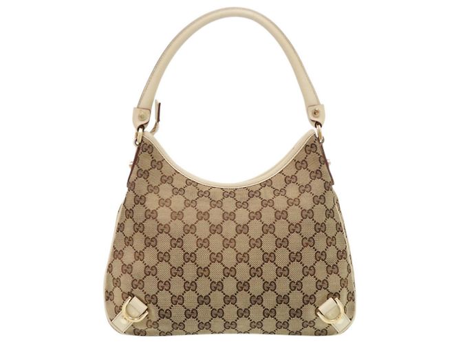 Borsa a Spalla Gucci Hobo Abbey 130738 Bianco Beige - vista 2