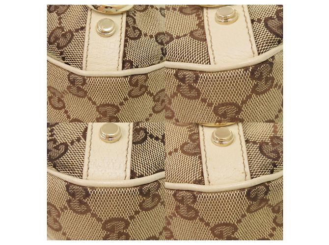 Borsa a Spalla Gucci Hobo Abbey 130738 Bianco Beige - vista 4