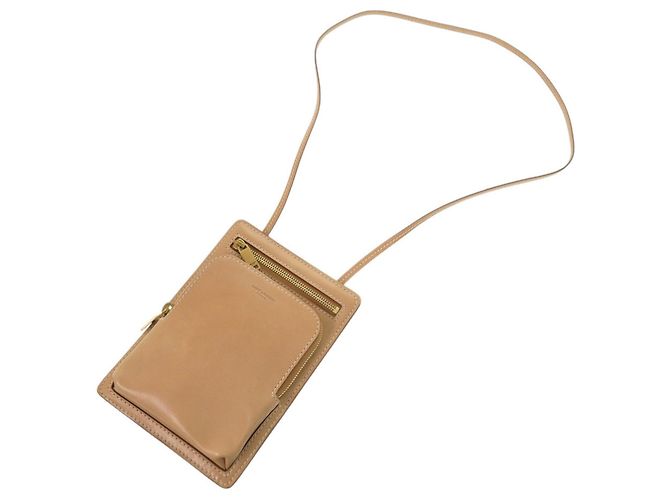 Borsa a tracolla in pelle beige Yves Saint Laurent - vista 3