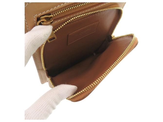 Borsa a tracolla in pelle beige Yves Saint Laurent - vista 6