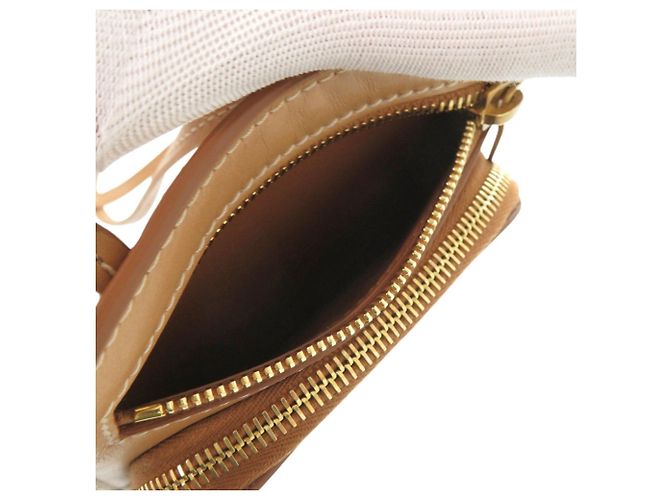 Borsa a tracolla in pelle beige Yves Saint Laurent - vista 7
