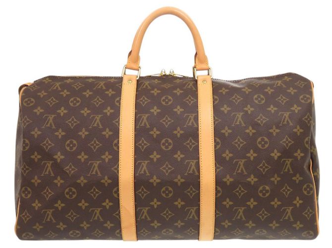 Borsa Boston Louis Vuitton Keepall 50 Monogram Marrone Monogramma - vista 2