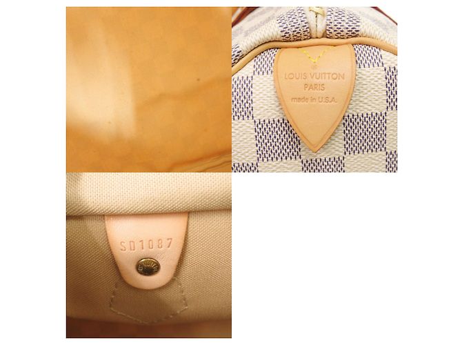 Borsa Louis Vuitton Speedy 30 Damier Azur Bianco - vista 10