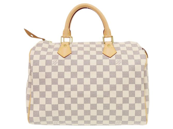 Borsa Louis Vuitton Speedy 30 Damier Azur Bianco - vista 2