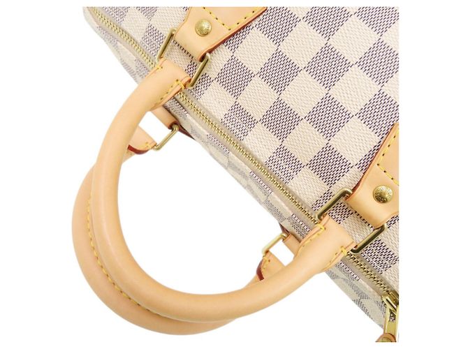 Borsa Louis Vuitton Speedy 30 Damier Azur Bianco - vista 7