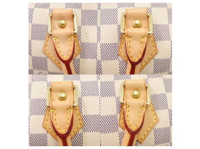 Borsa Louis Vuitton Speedy 30 Damier Azur Bianco - vista 8