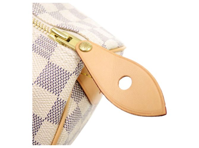 Borsa Louis Vuitton Speedy 30 Damier Azur Bianco - vista 9