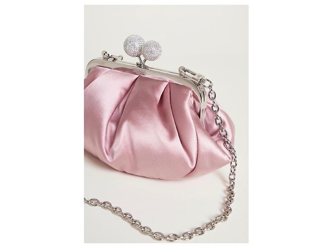 Weekend Max Mara Pasticcino bag in rosa in raso con cristalli Argento - vista 2