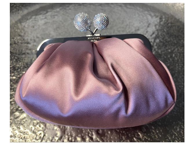 Weekend Max Mara Pasticcino bag in rosa in raso con cristalli Argento - vista 4
