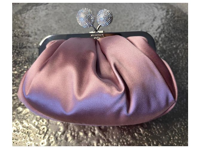 Weekend Max Mara Pasticcino bag in rosa in raso con cristalli Argento - vista 5