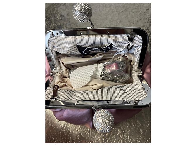 Weekend Max Mara Pasticcino bag in rosa in raso con cristalli Argento - vista 6