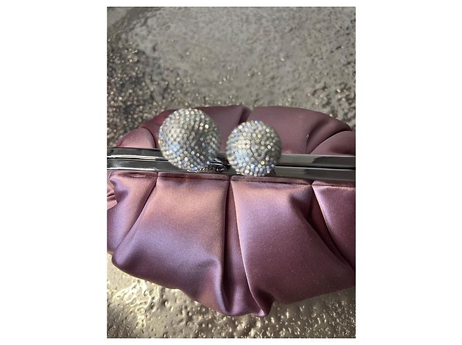 Weekend Max Mara Pasticcino bag in rosa in raso con cristalli Argento - vista 8