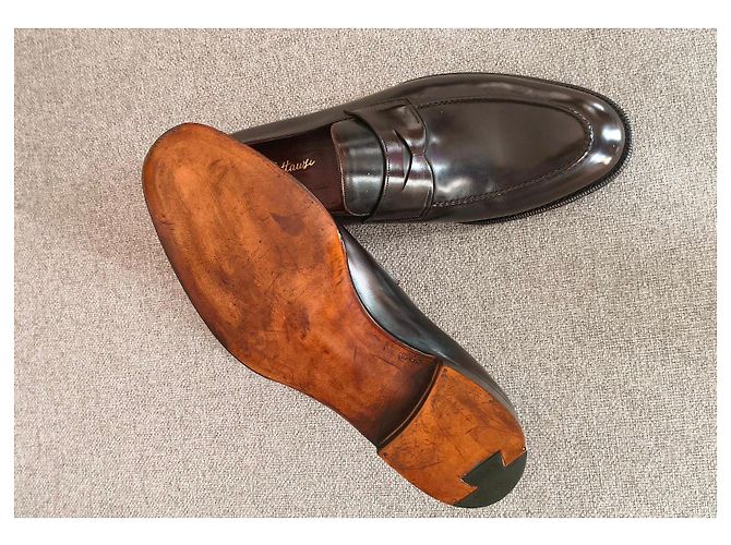 Mocassins Penny Silvano Lattanzi em pele de vitela castanho Castanho escuro - vista 9